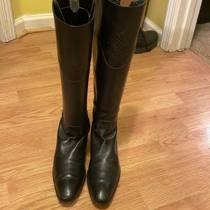 Gravati black Italian leather riding boots